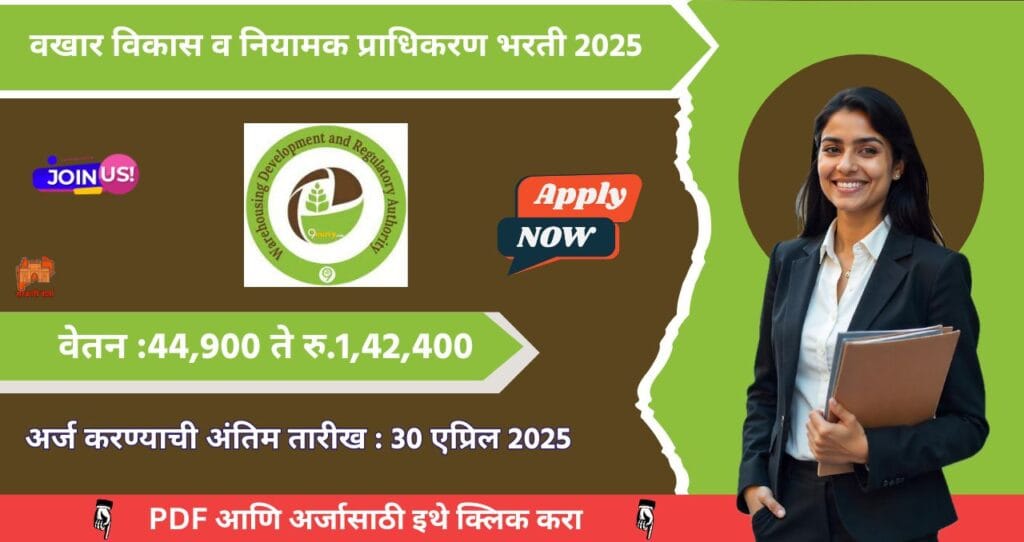 WDRA Bharti 2025: वखार विकास व नियामक प्राधिकरण (WDRA) अंतर्गत भरती जाहीर! अधिक माहिती जाणून घ्या. 4 WDRA Bharti 2025