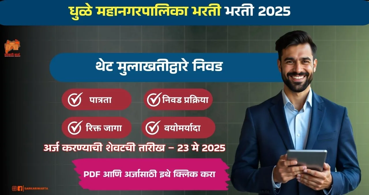 Dhule Mahanagarpalika Bharti 2025